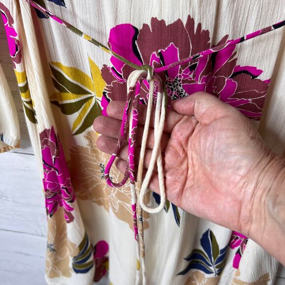 Billabong Dress Womens Size Small Divine Floral Faux Wrap Mini Colorful - Picture 15 of 16